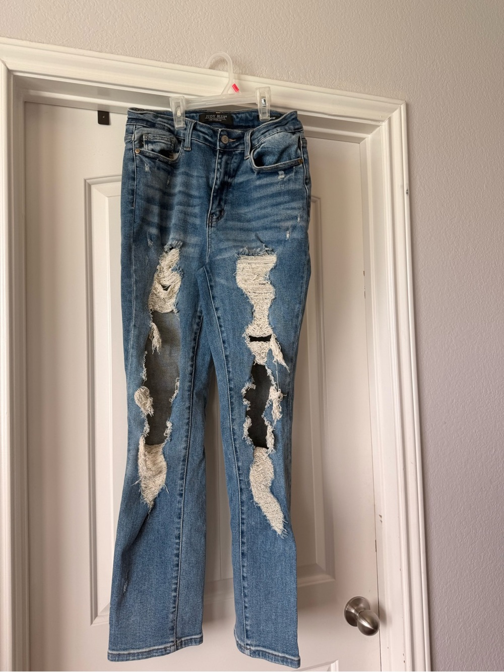 Judy Blue Distressed Medium Blue High Rise Jeans